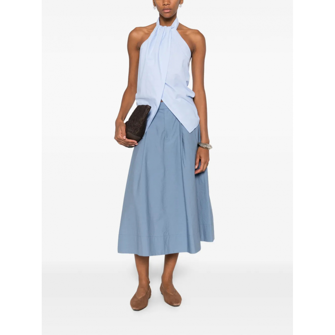 Jupe Midi 'Pleated' pour Femmes