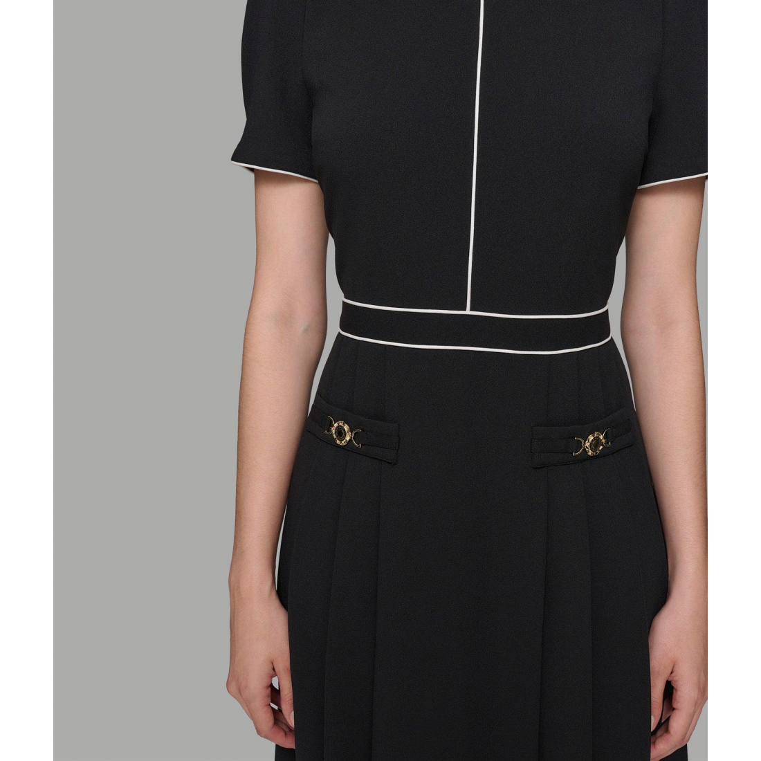 'Short Sleeve Collar A Line Dress' pour Femmes