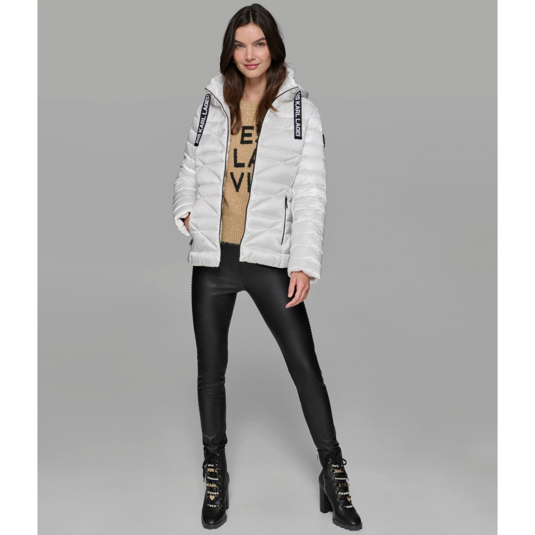'Short Puffer Jacket With Logo' pour Femmes
