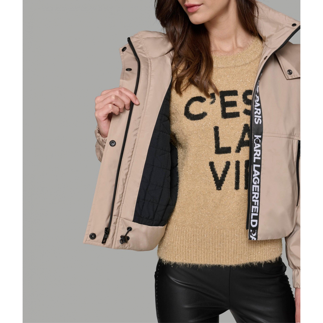 'Cropped Logo Bomber' pour Femmes