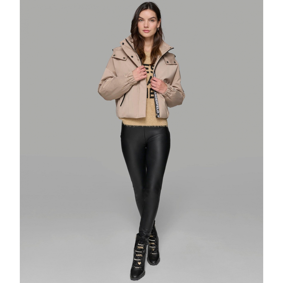 'Cropped Logo Bomber' pour Femmes