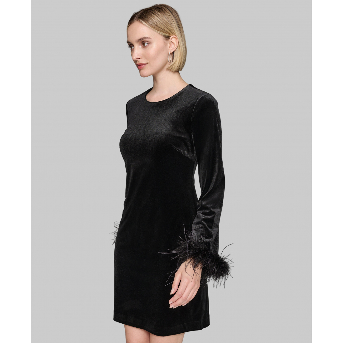'Long Sleeve Velvet Sheath Dress' pour Femmes