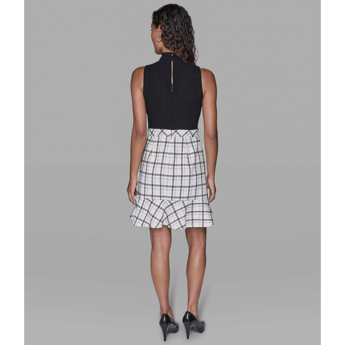 'Plaid Tweed Skirt Dress' für Damen