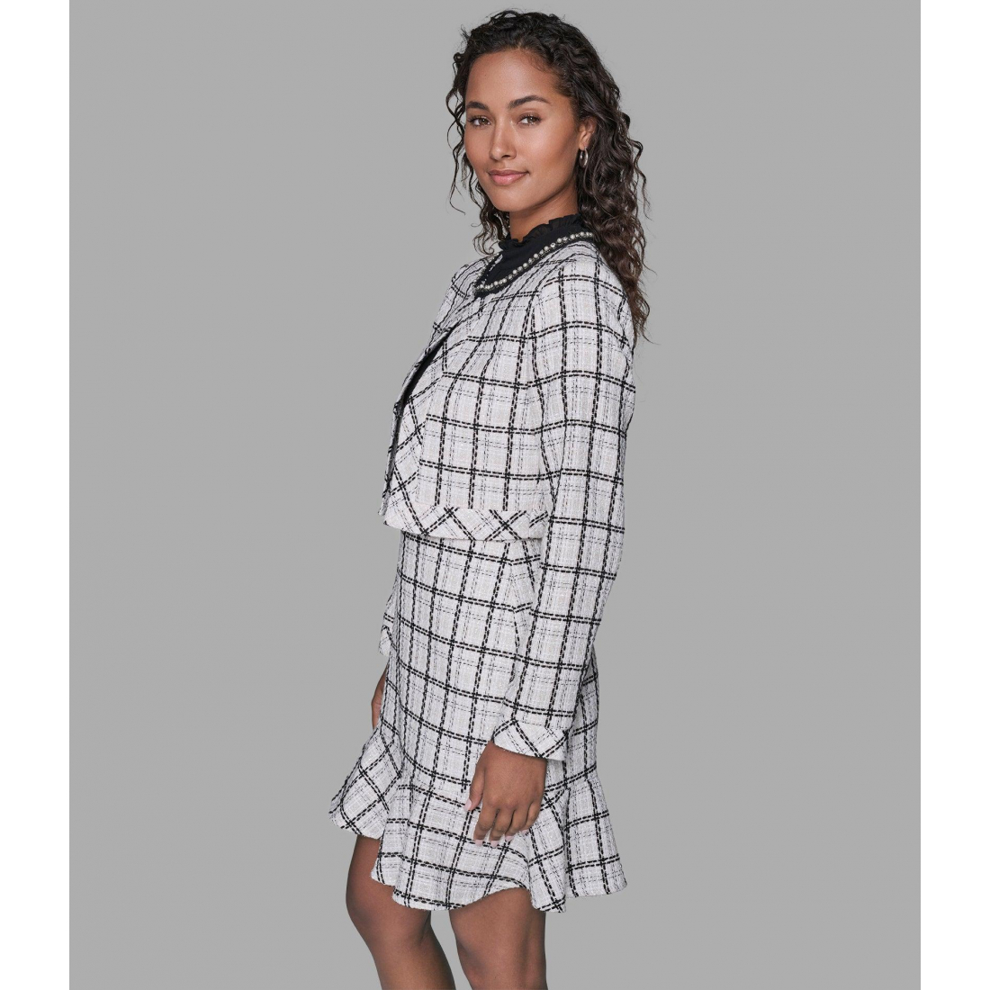 Women's 'Plaid Tweed Jacket'