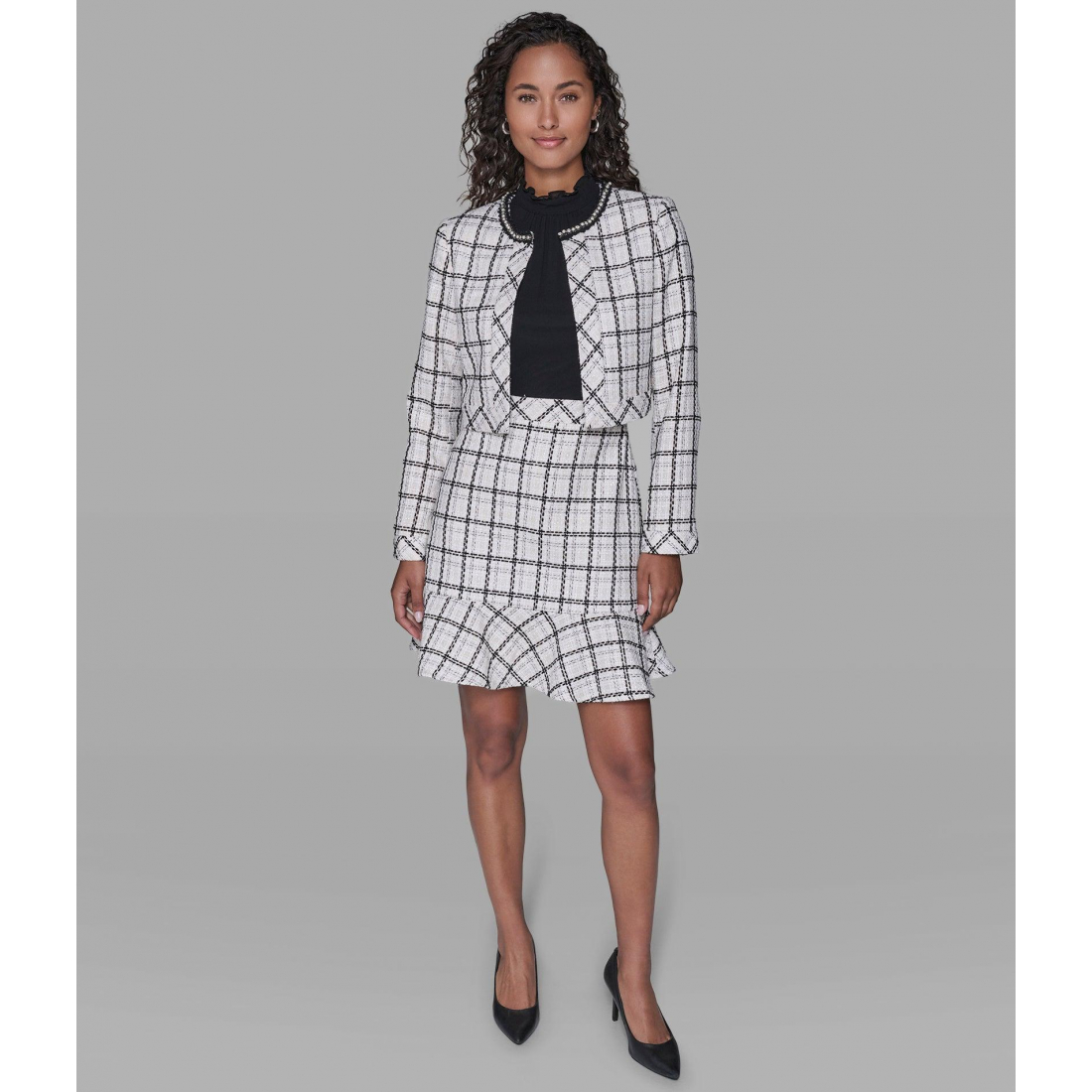 Women's 'Plaid Tweed Jacket'