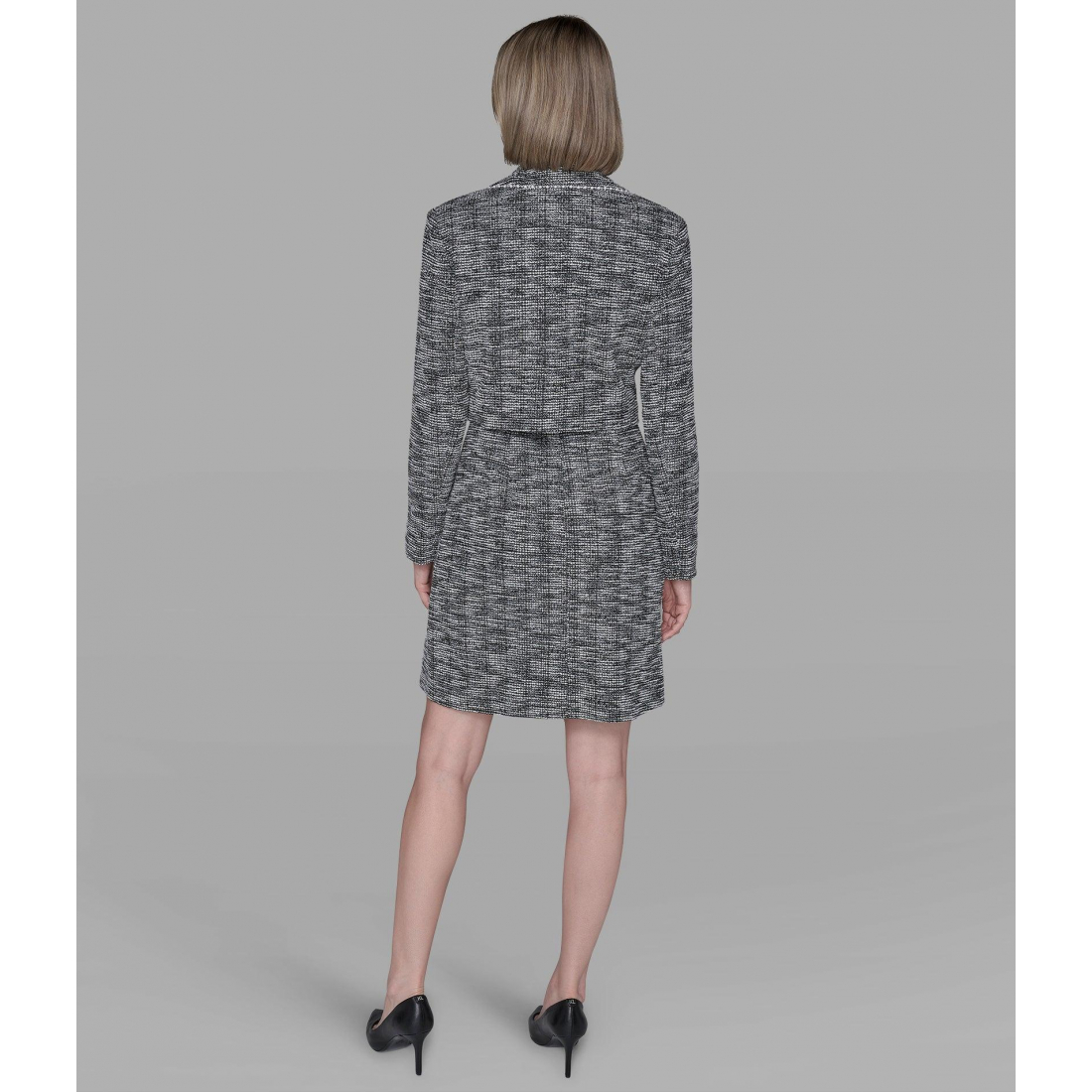 'Cropped Metallic Tweed Co-Ord Jacket' pour Femmes