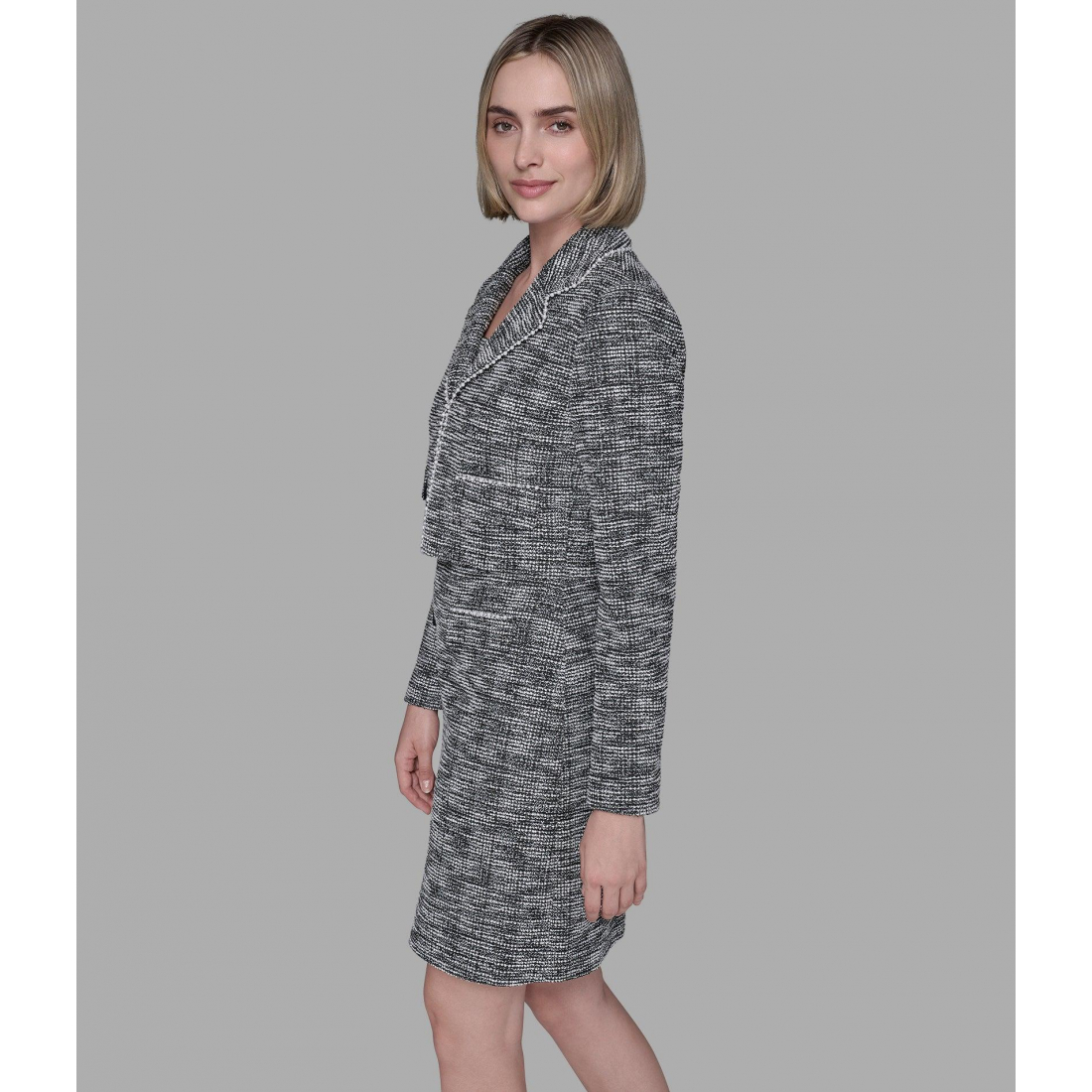 'Cropped Metallic Tweed Co-Ord Jacket' pour Femmes