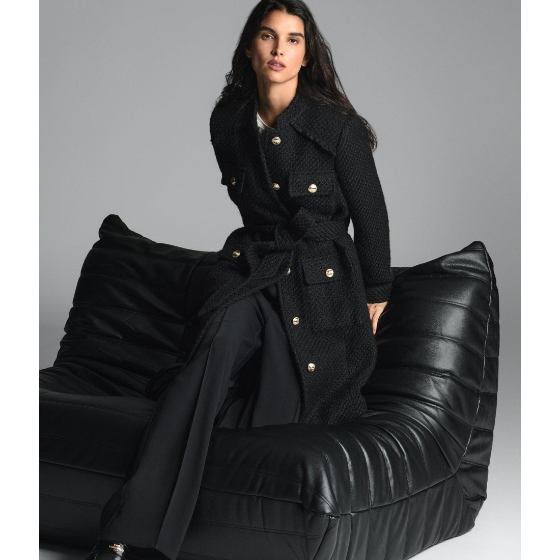 'Tweed Belted Topper' für Damen