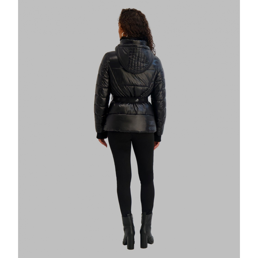 'Short Belted Puffer Jacket' pour Femmes