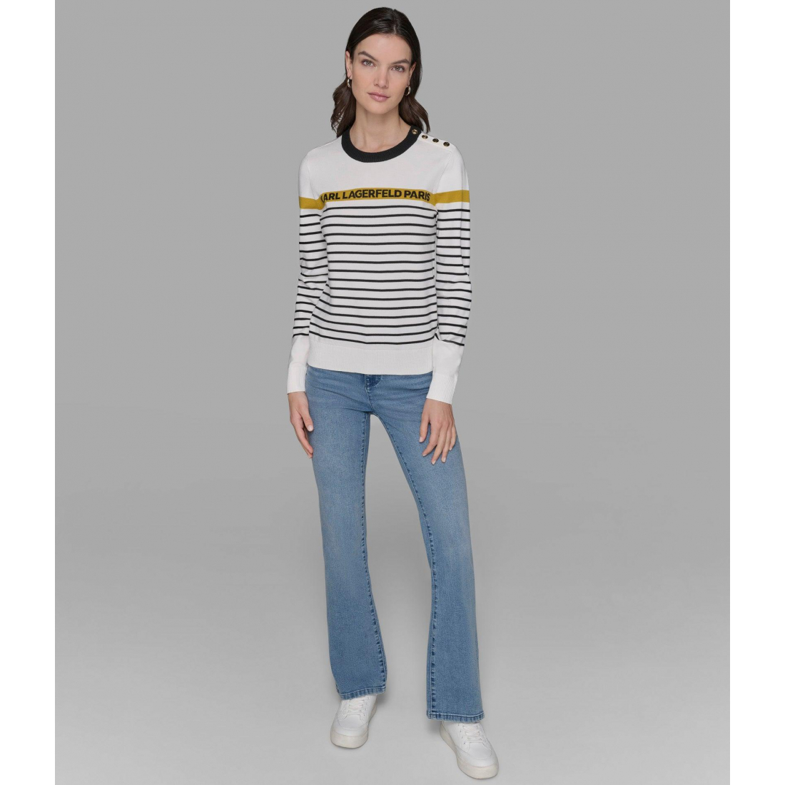 'Striped Logo Sweater' pour Femmes