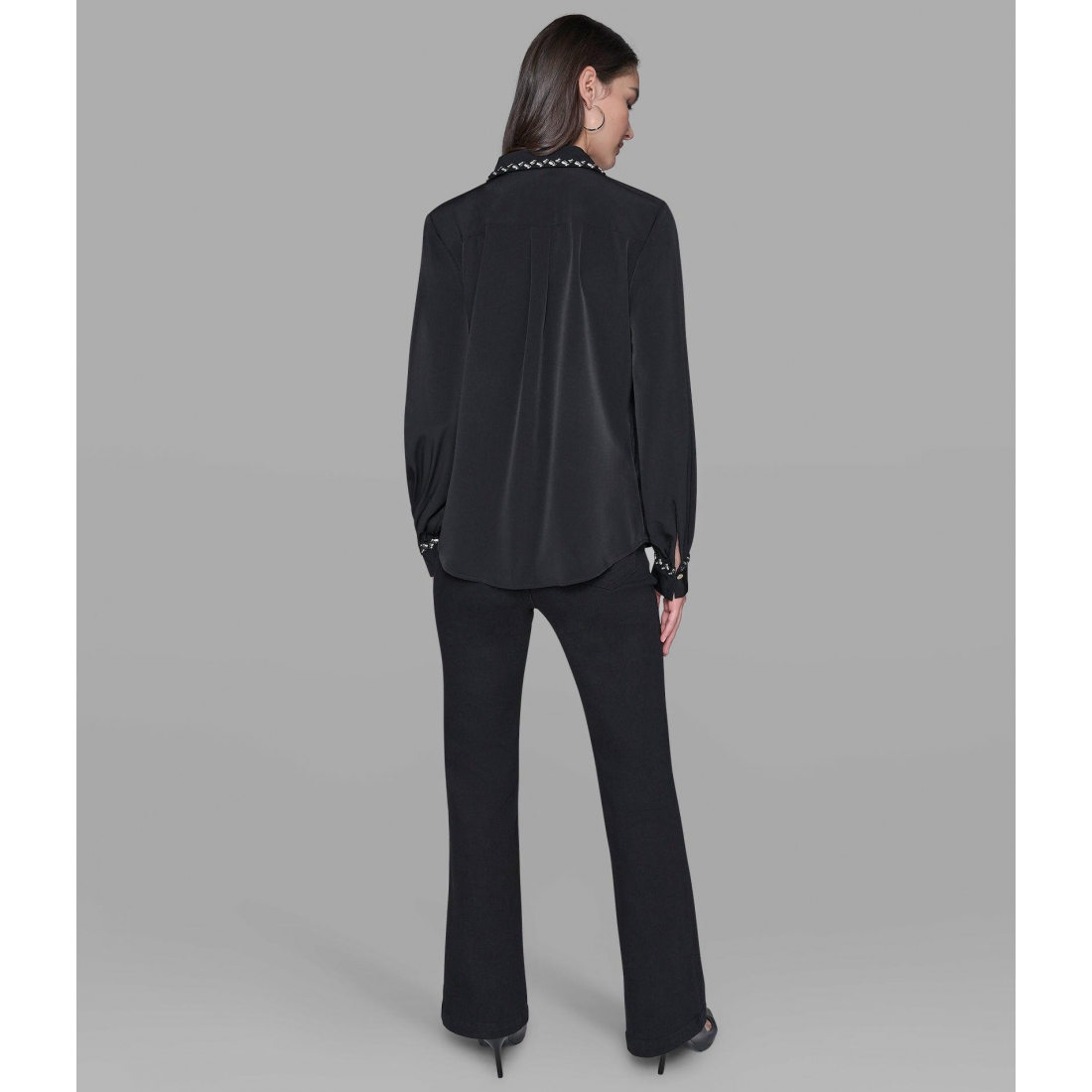 'Soft Blouse With Tweed Trim' pour Femmes