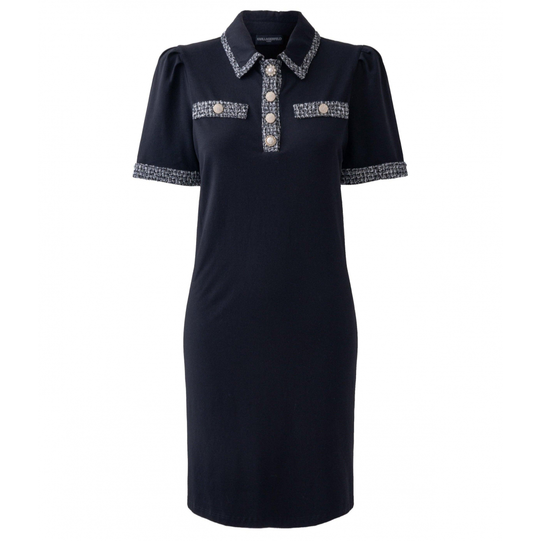 'Tweed Trim Polo Dress' für Damen
