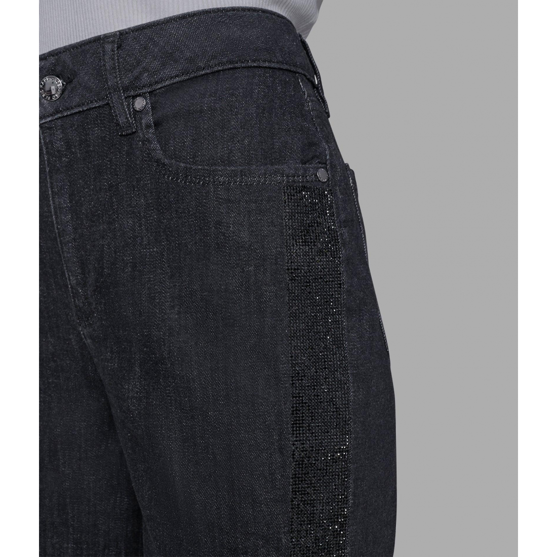 'Rhinestone Trim Jean' pour Femmes