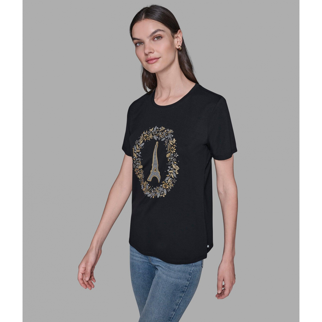 'Embellished Eiffel Tower Tee' pour Femmes