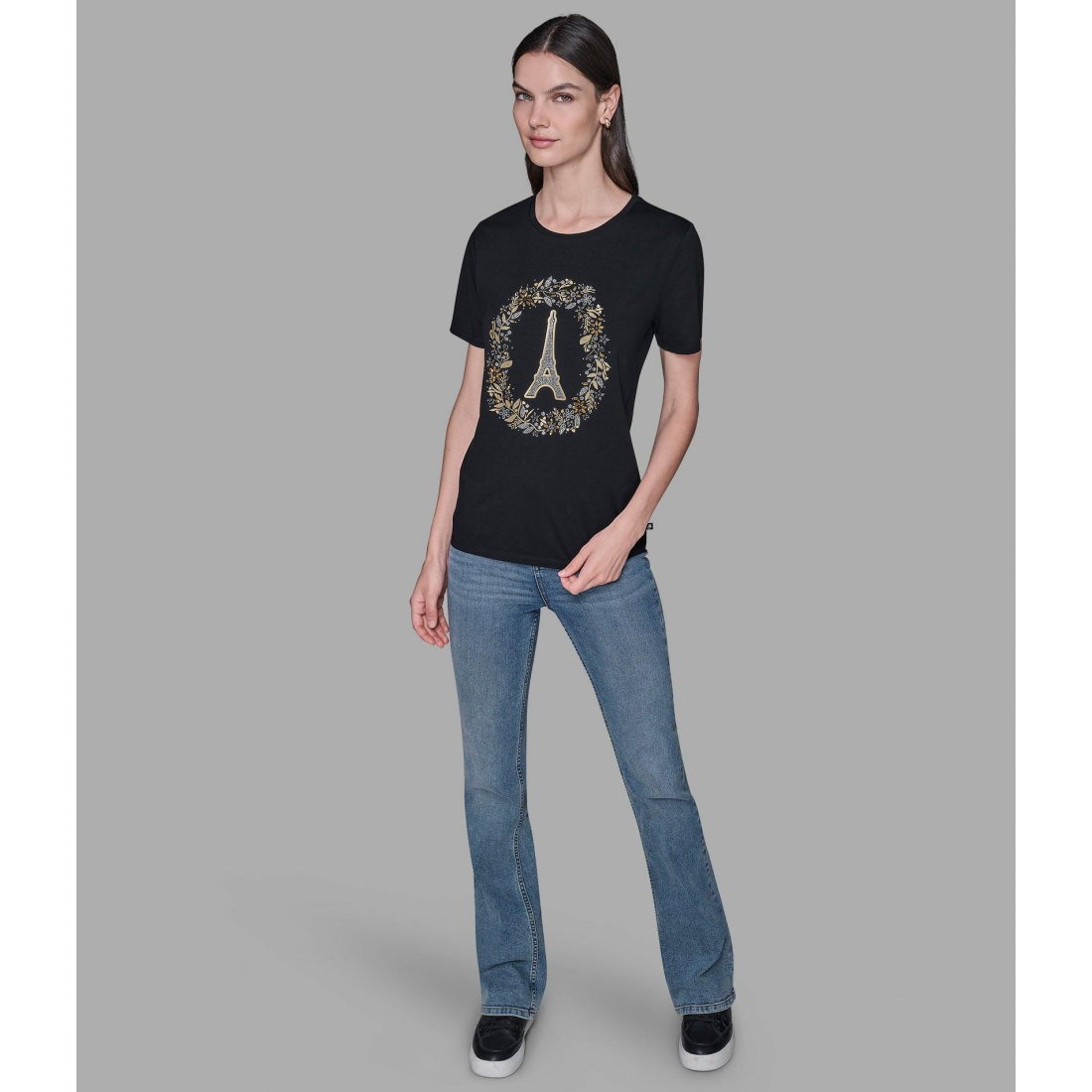 'Embellished Eiffel Tower Tee' pour Femmes