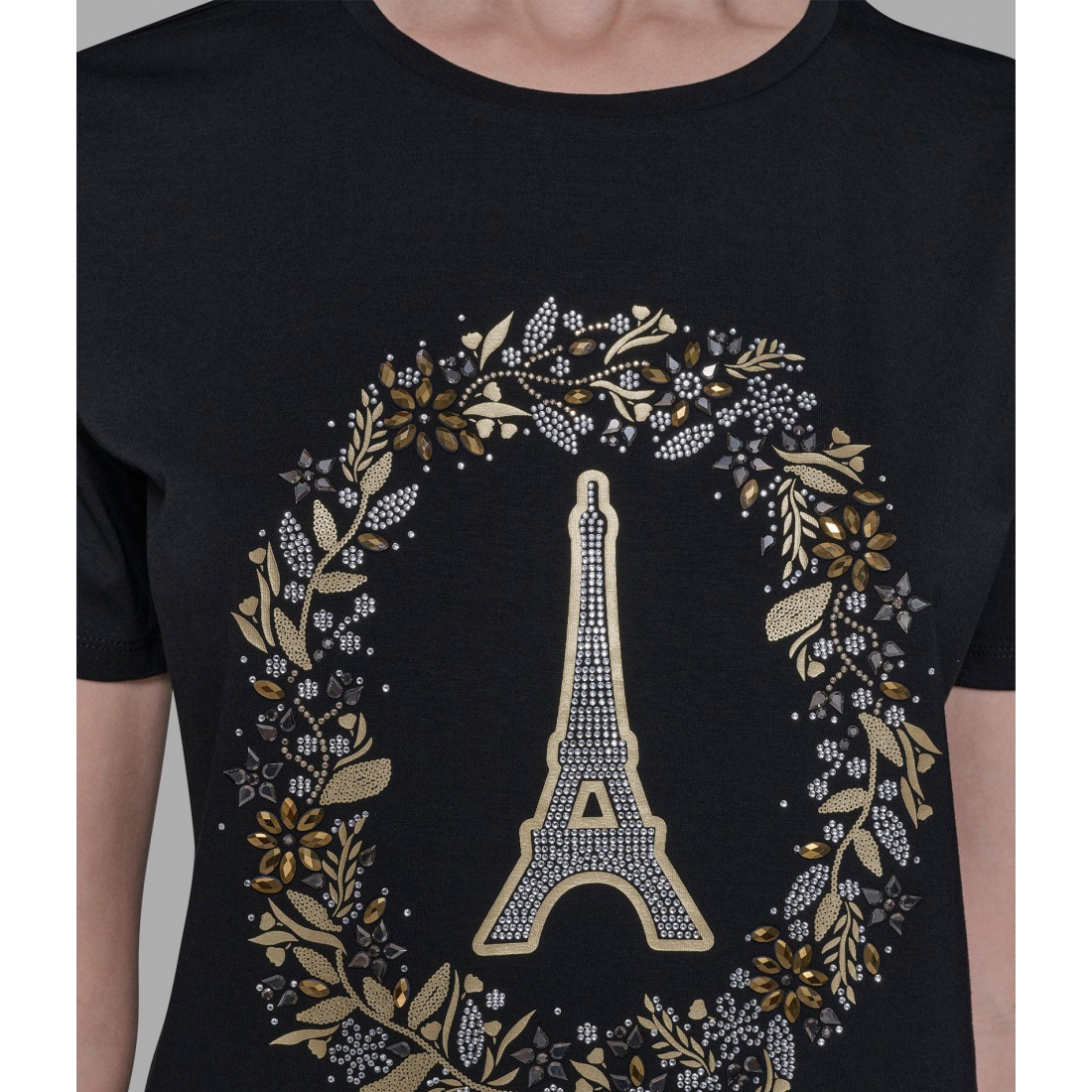 'Embellished Eiffel Tower Tee' pour Femmes