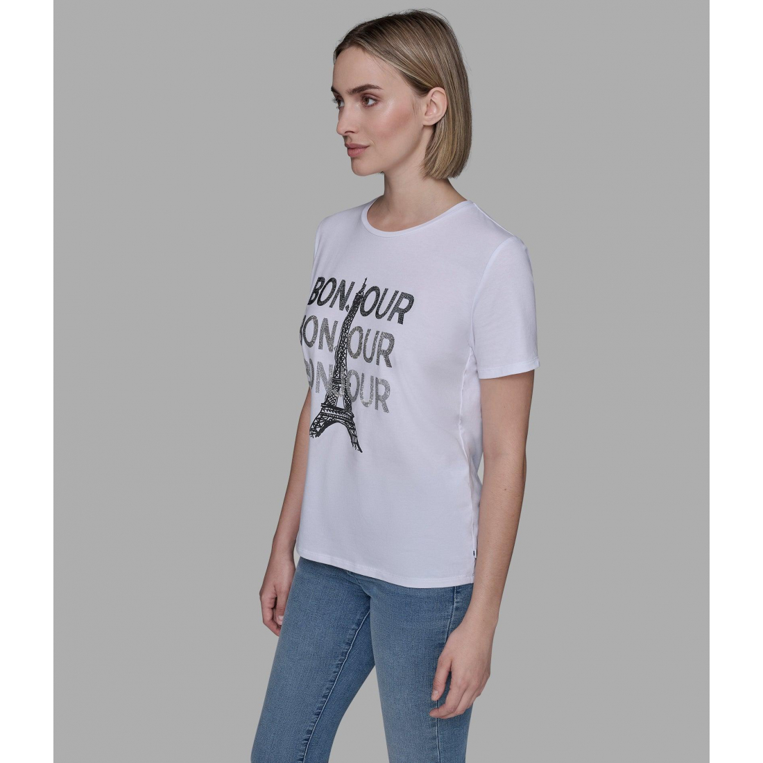 'Sequin Bonjour Tee' pour Femmes