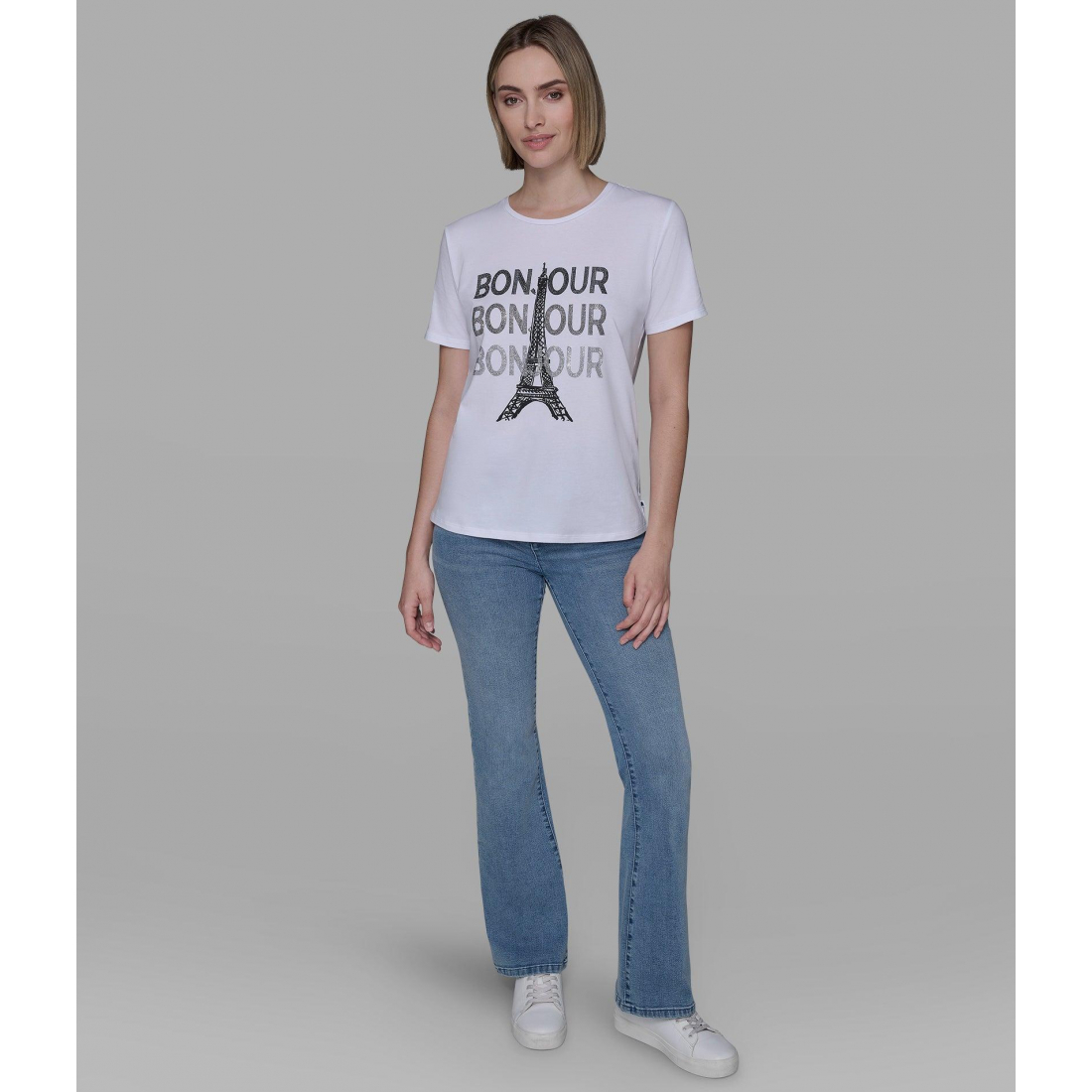 'Sequin Bonjour Tee' pour Femmes