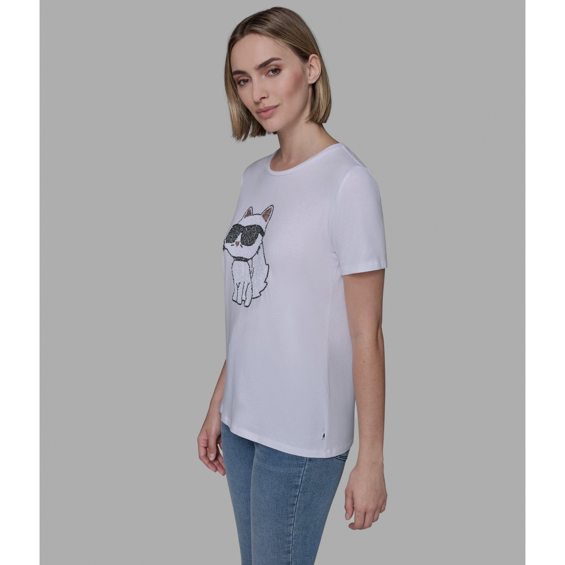 'Choupette Sequin Logo Tee' für Damen