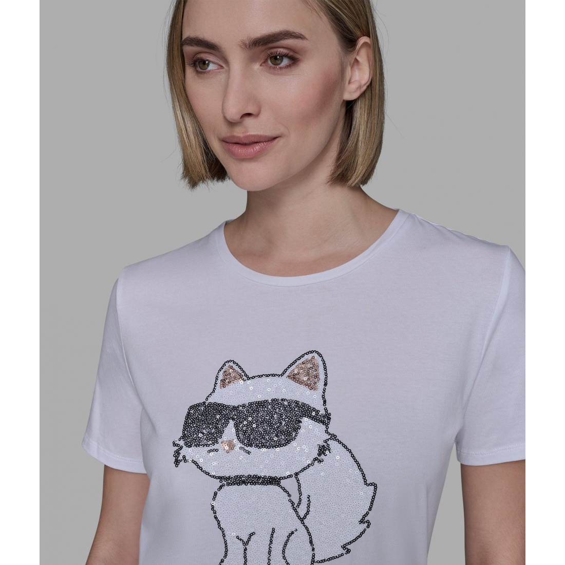 'Choupette Sequin Logo Tee' für Damen