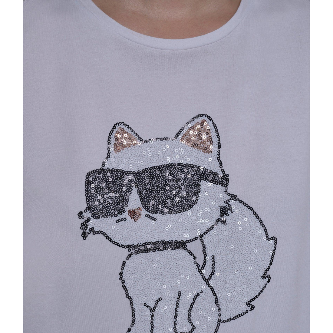 'Choupette Sequin Logo Tee' für Damen