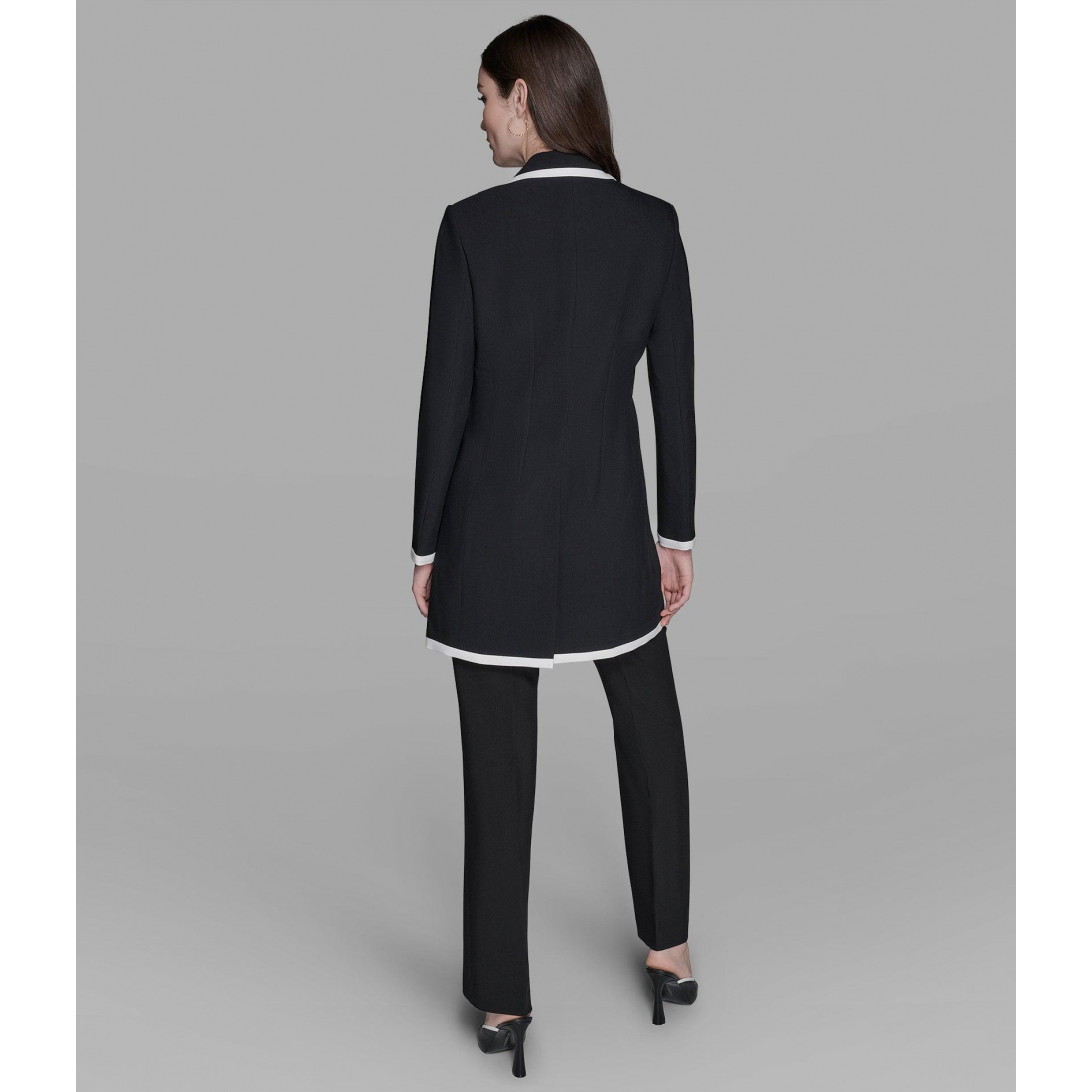 'Contrast Trim Overcoat' pour Femmes
