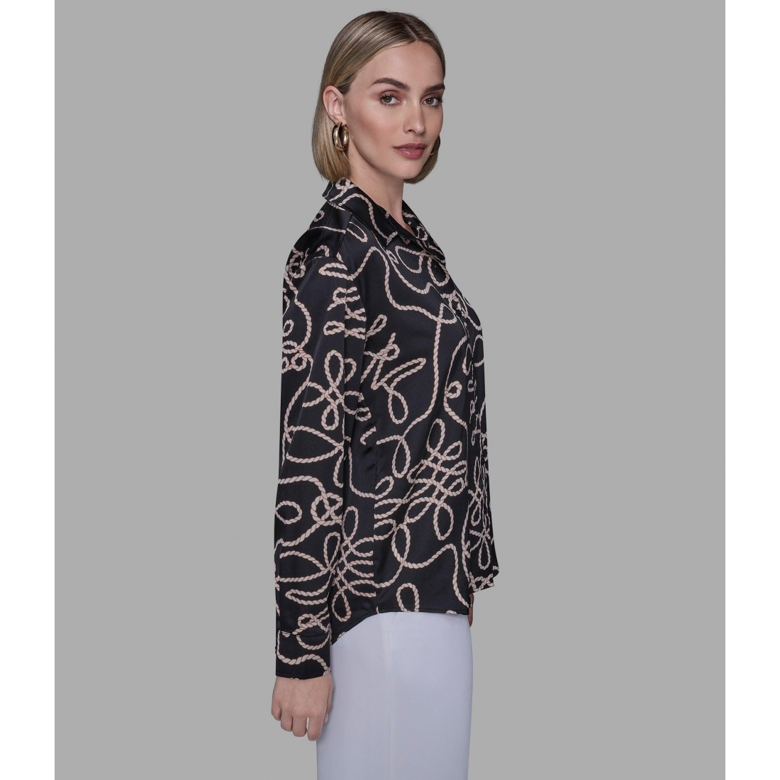 'Rope Print Soft Blouse' pour Femmes