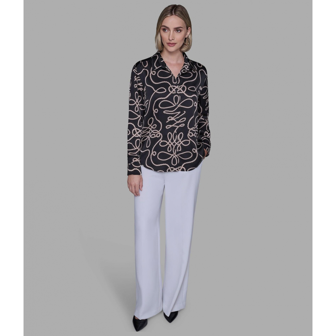 'Rope Print Soft Blouse' pour Femmes