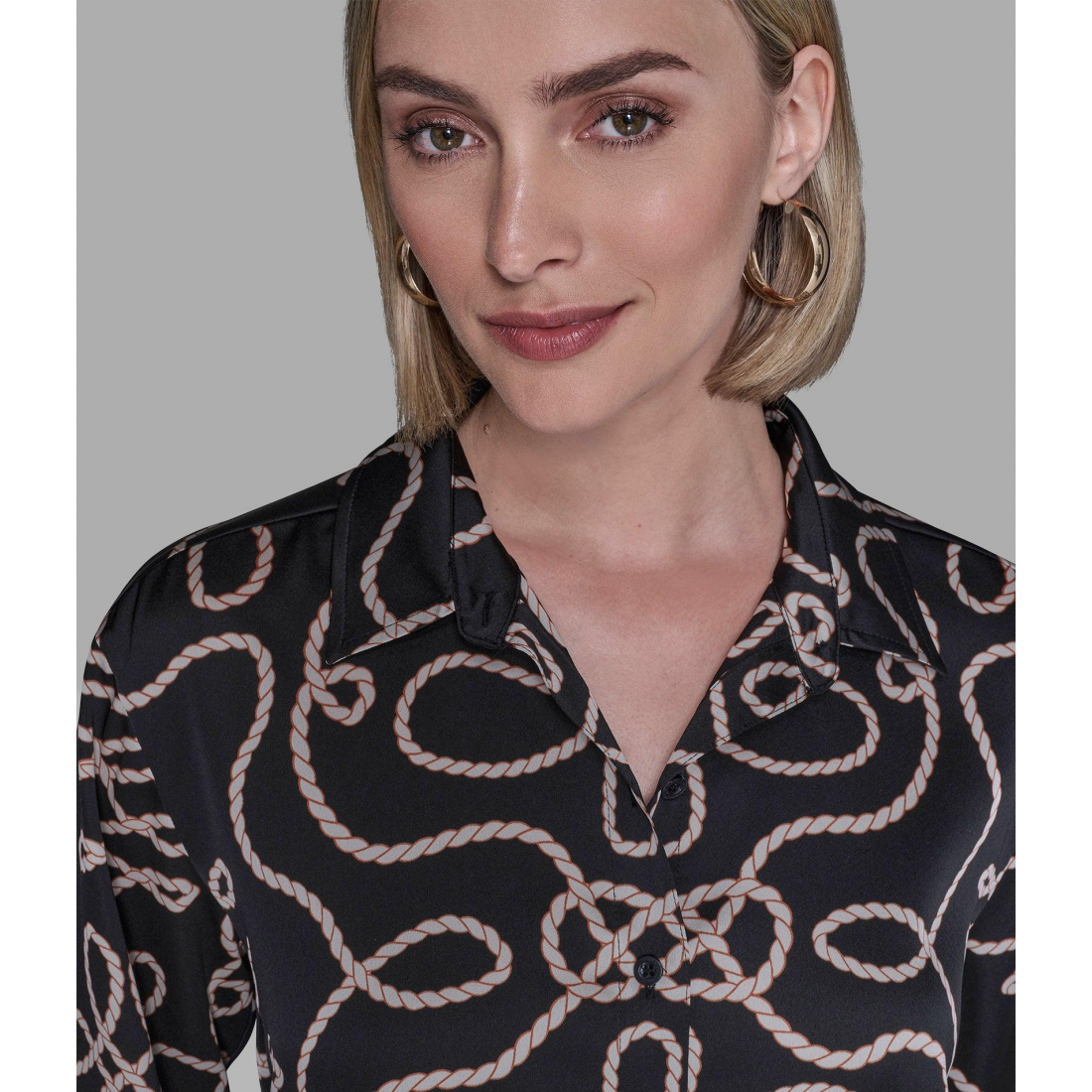 'Rope Print Soft Blouse' pour Femmes