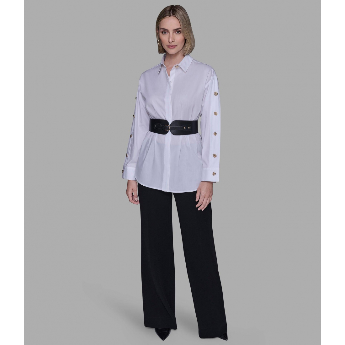 Women's 'Belted Poplin Shirt'