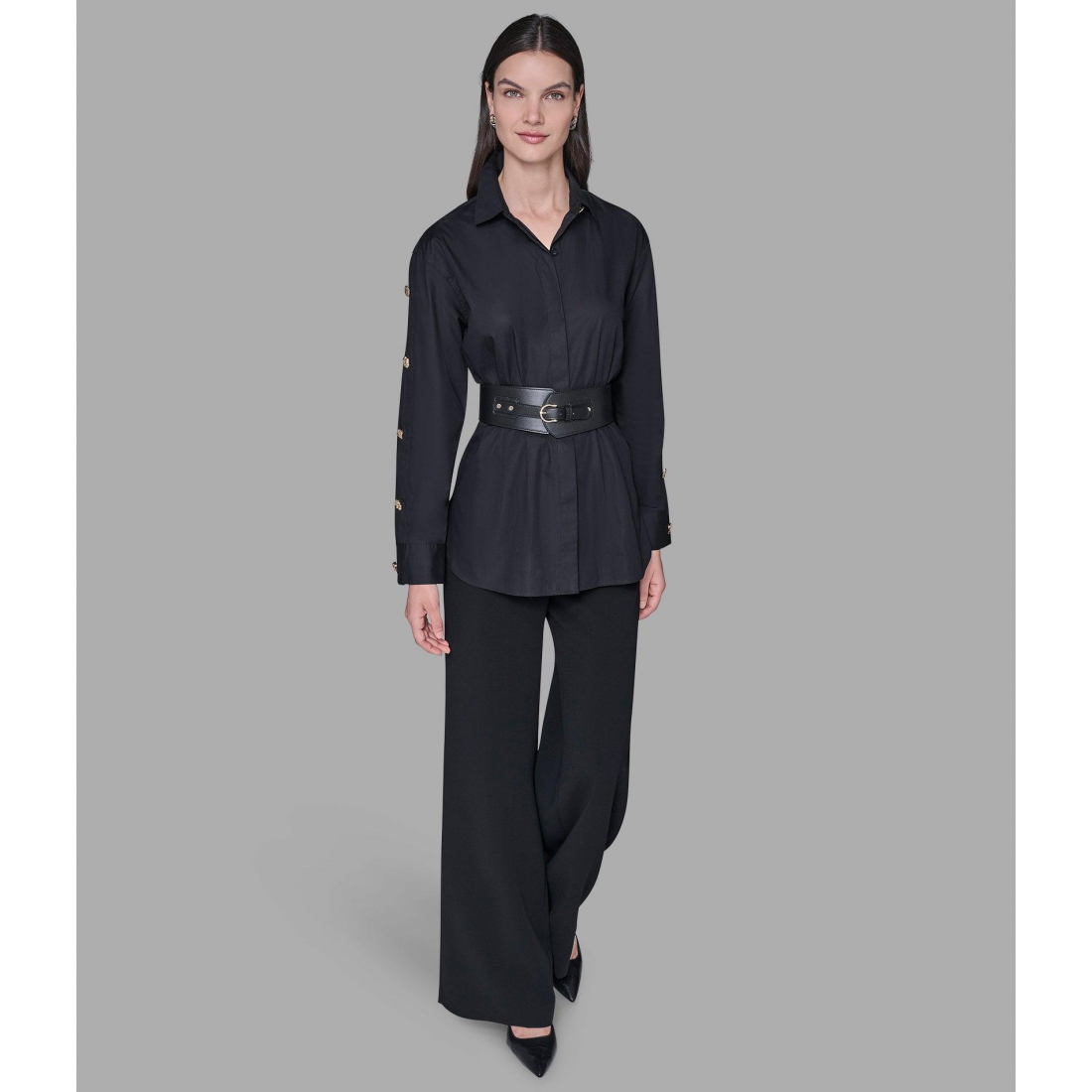 Women's 'Belted Poplin Shirt'