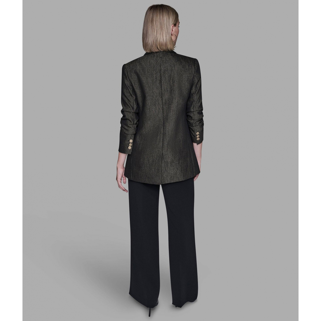 'Ruched Sleeve Shimmer Blazer' für Damen