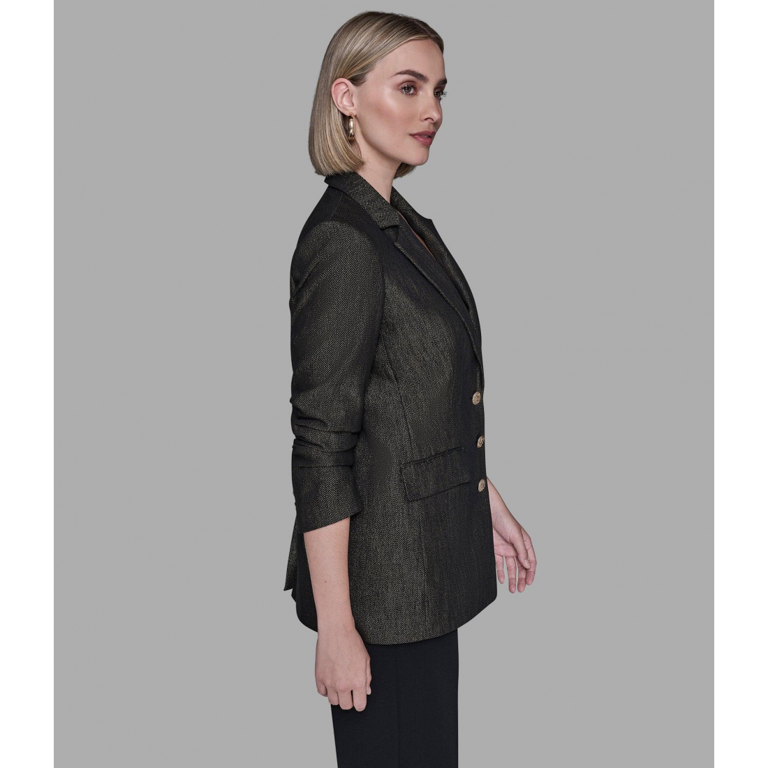 'Ruched Sleeve Shimmer Blazer' für Damen