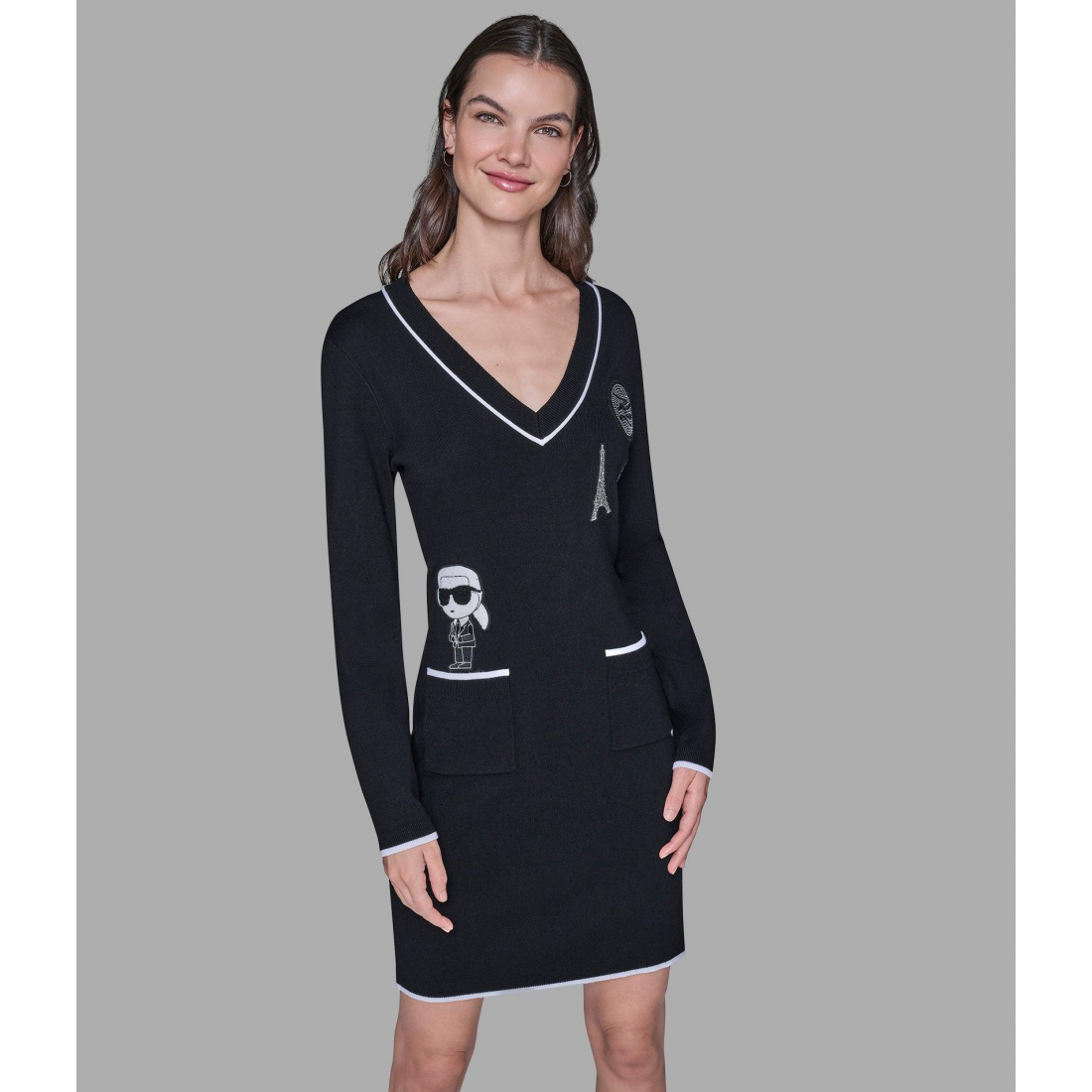 'Sweater Dress With Patch' pour Femmes