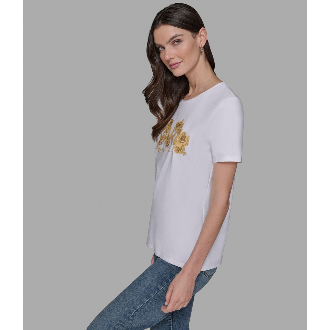 'Karl Rose Logo Tee' pour Femmes