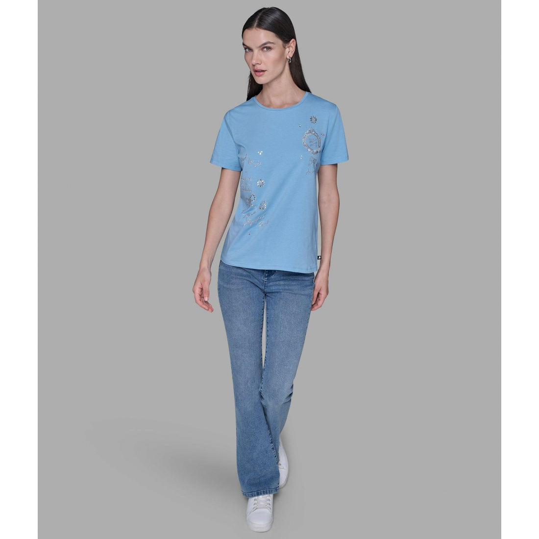'Embellised Icons Tee - Blue' für Damen