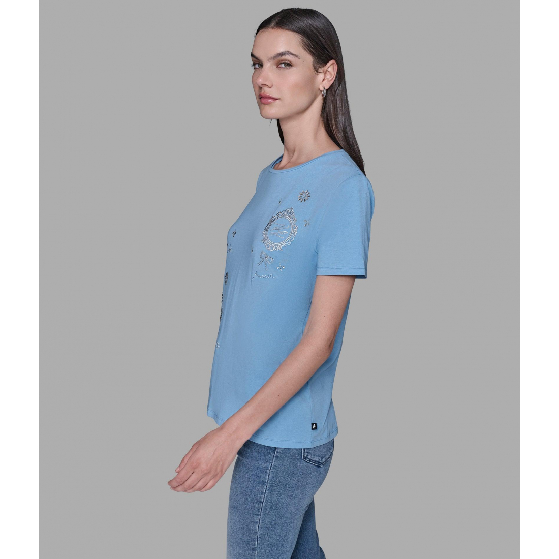 'Embellised Icons Tee - Blue' für Damen