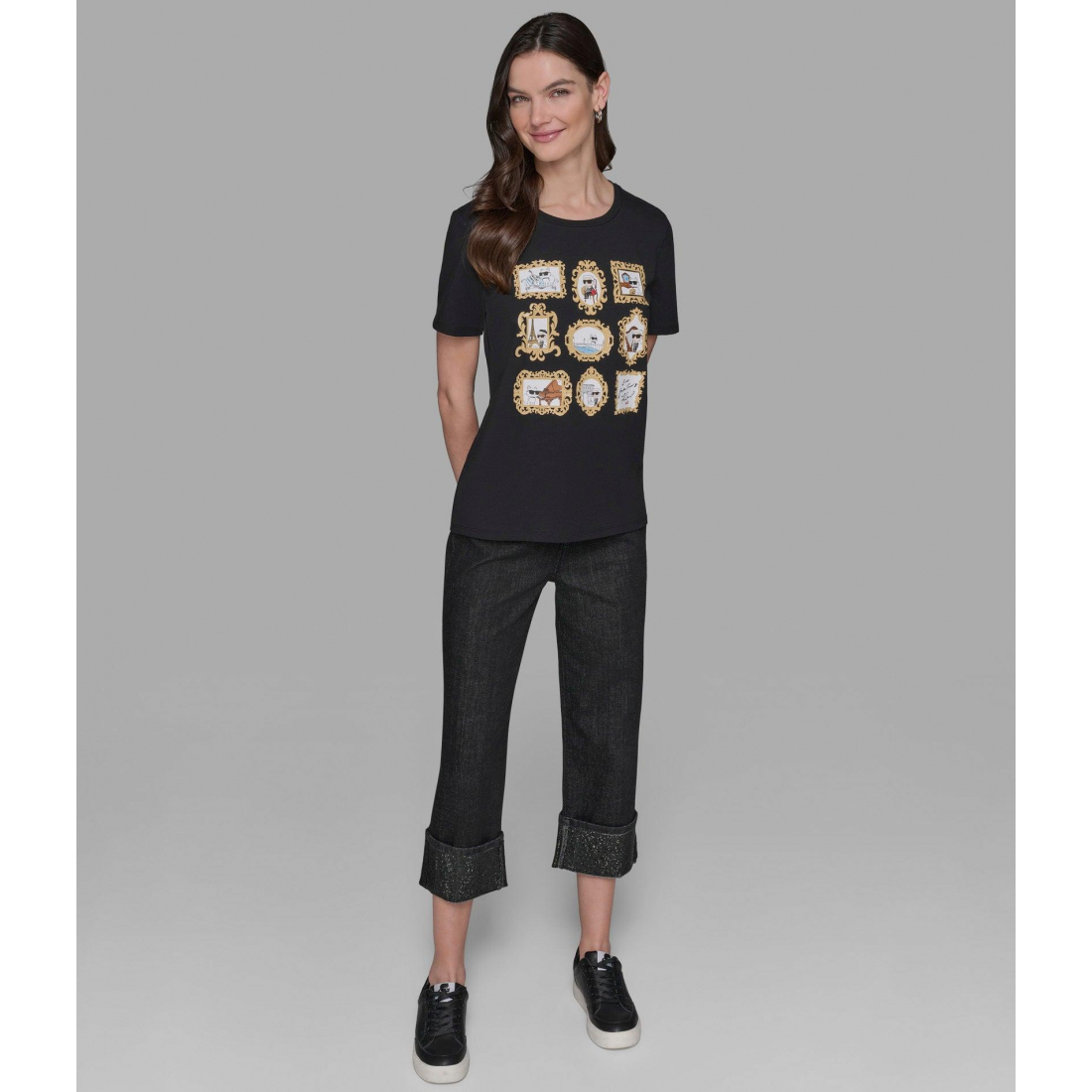 'Karl And Choupette Frame Tee' pour Femmes