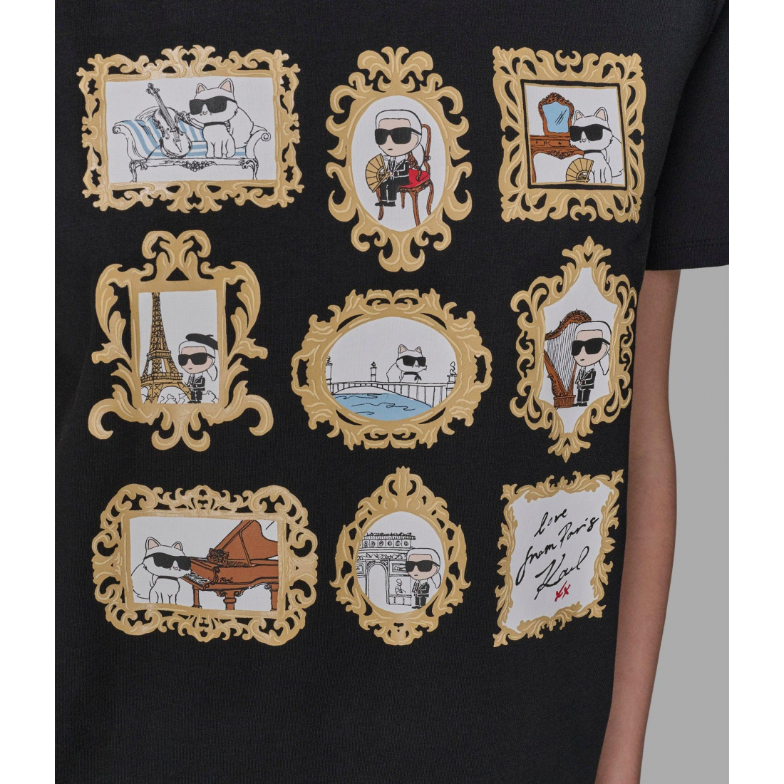'Karl And Choupette Frame Tee' pour Femmes