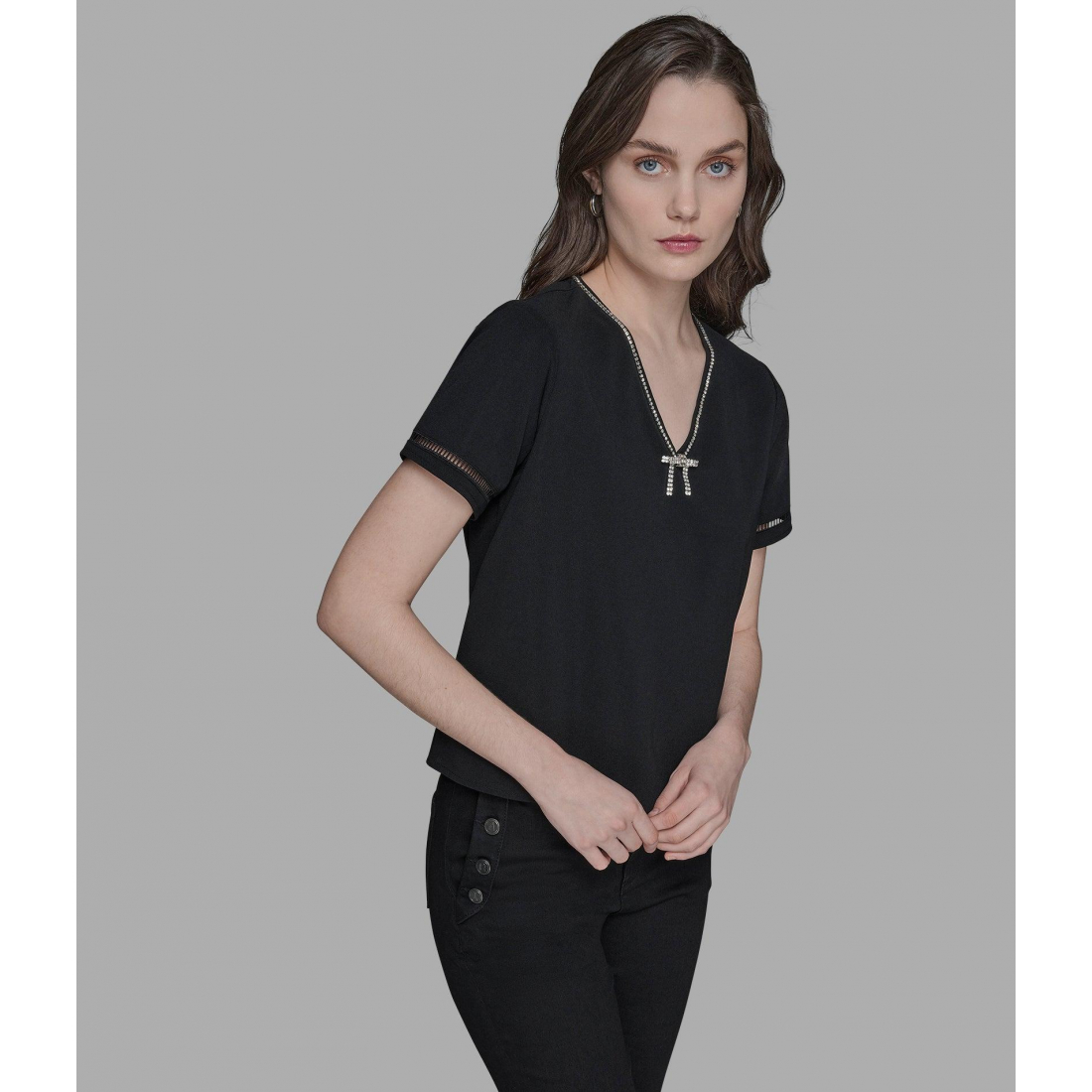 'Bow-Embellished Top' pour Femmes