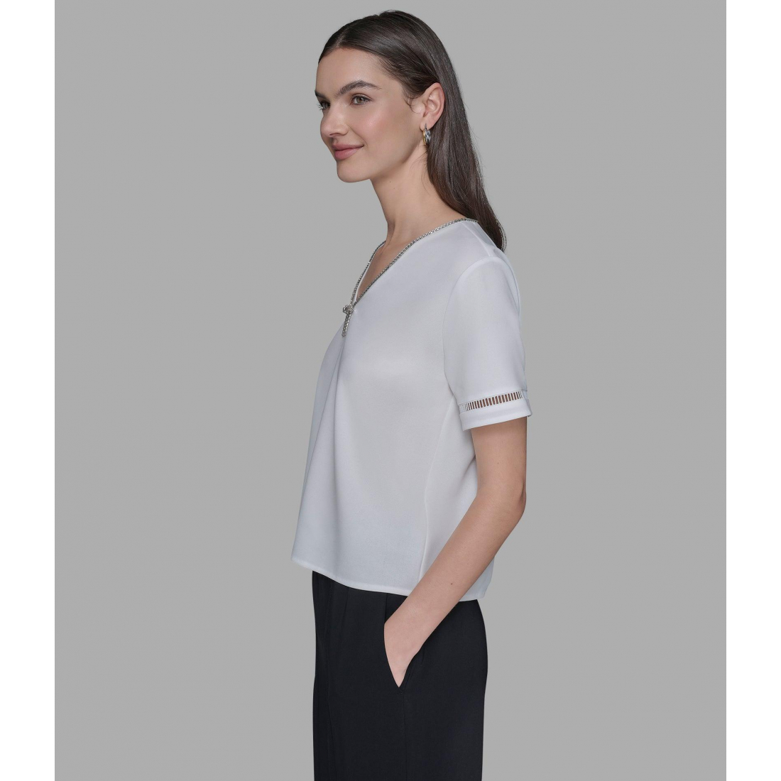 'Bow-Embellished Top' pour Femmes