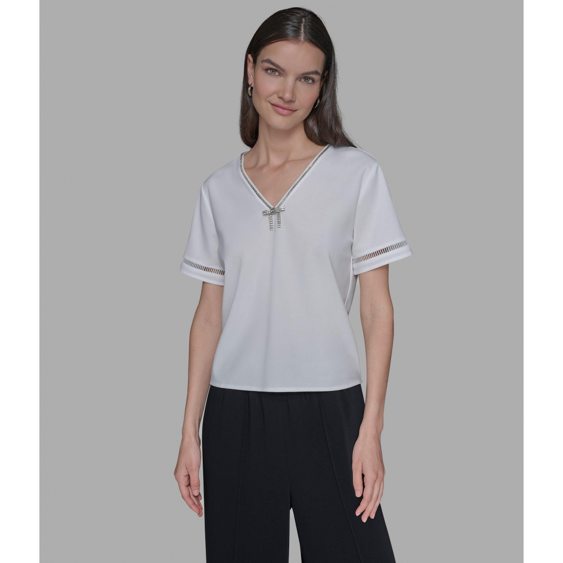 'Bow-Embellished Top' pour Femmes