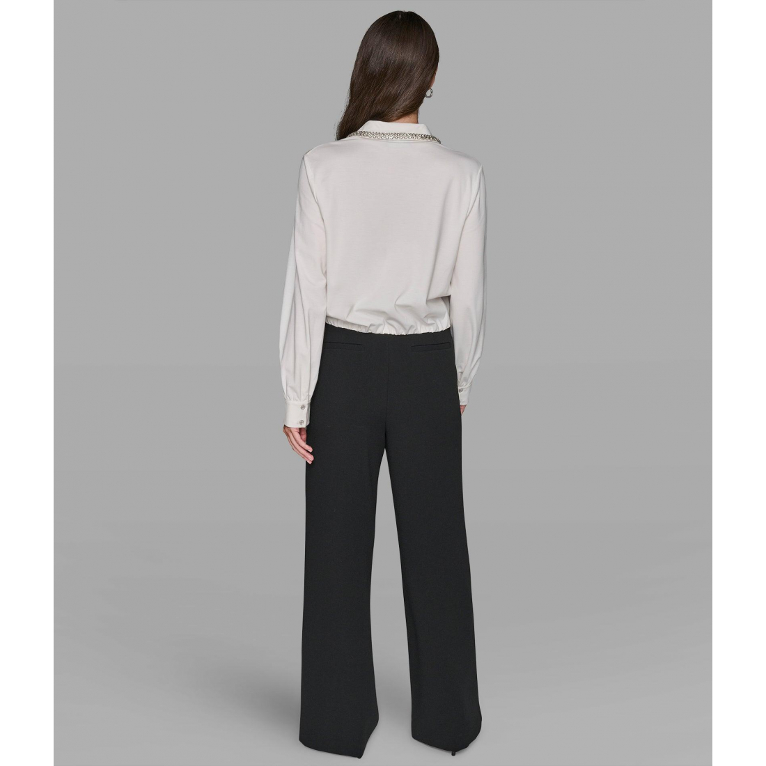 Women's 'Long Sleeve Embellished Satin Blouse'