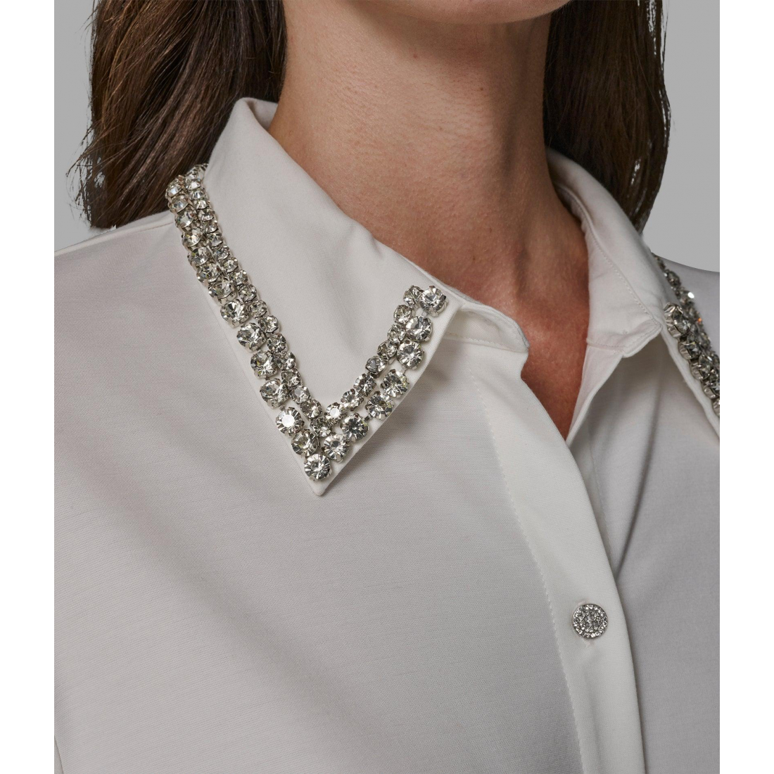 Women's 'Long Sleeve Embellished Satin Blouse'