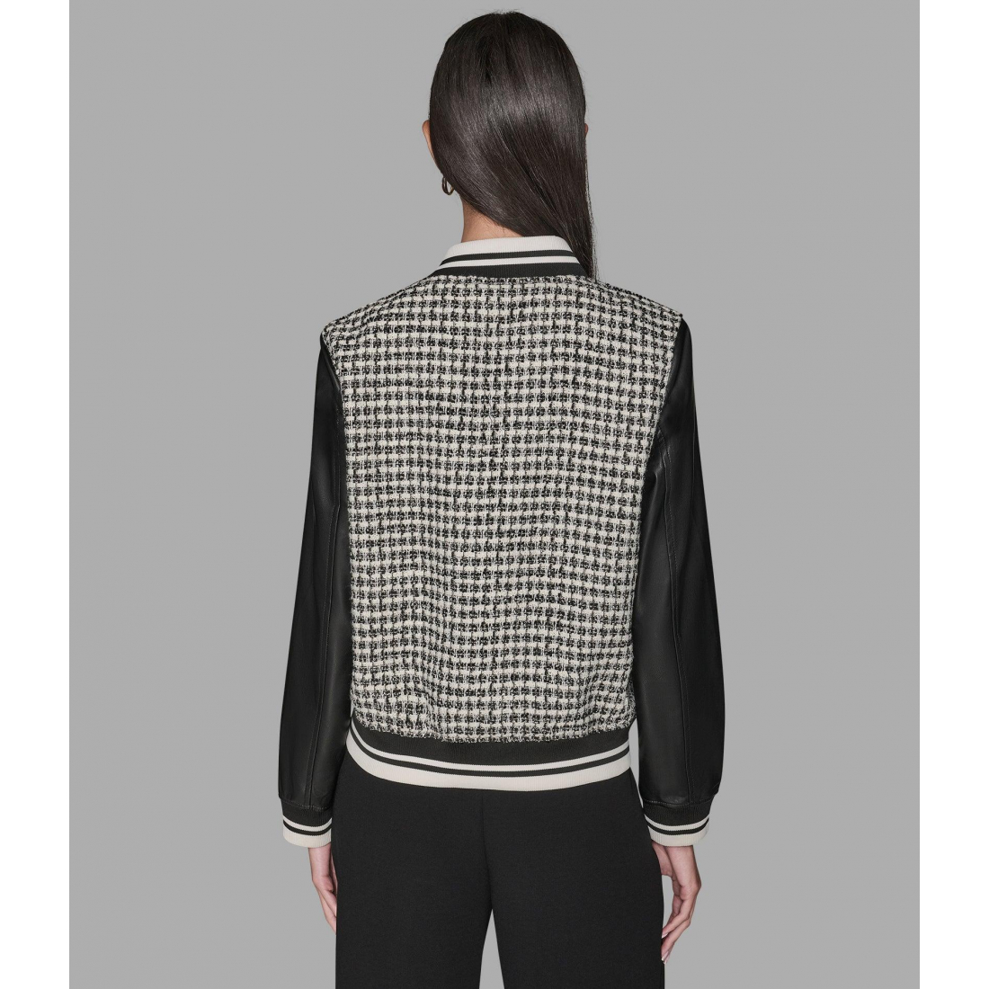 'Mixed Media Tweed Varsity Jacket' für Damen