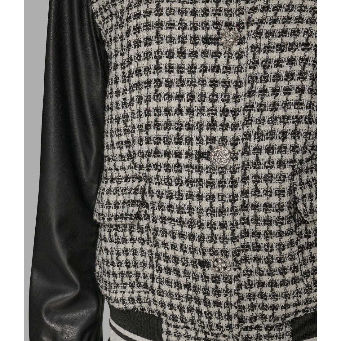 'Mixed Media Tweed Varsity Jacket' für Damen