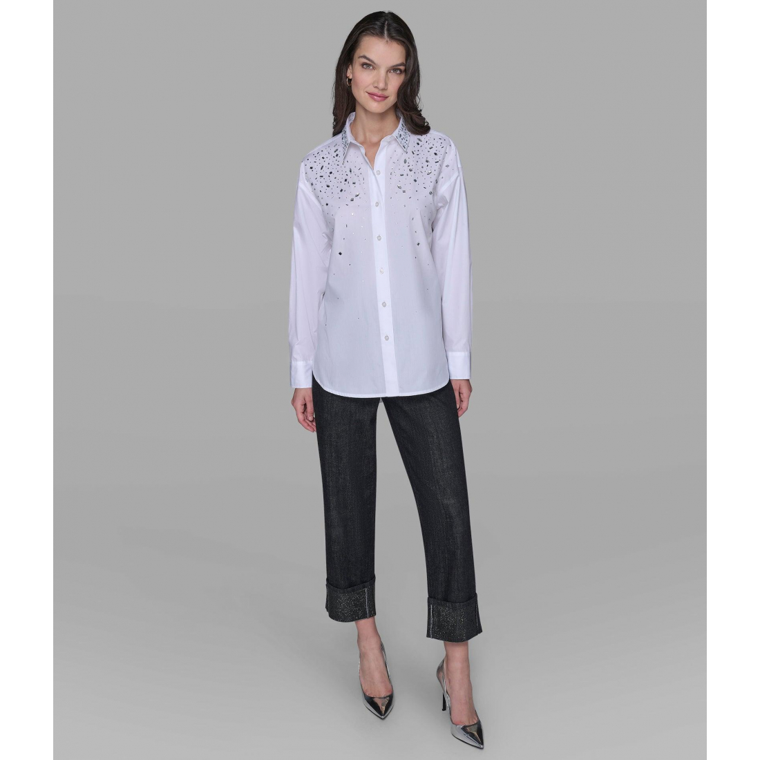 Women's 'Embellished Poplin Shirt'