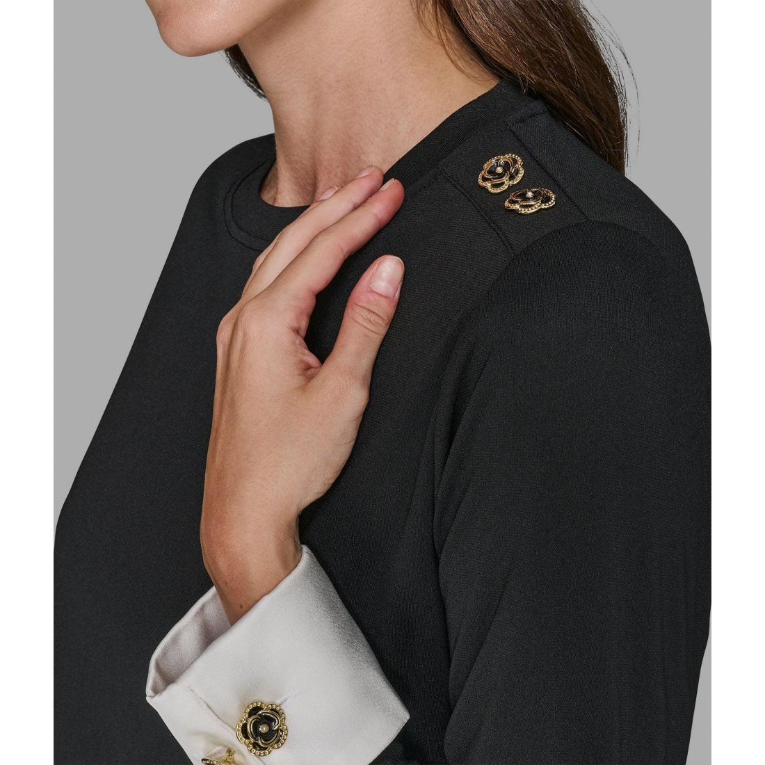 'Knit Top With Floral Buttons' für Damen