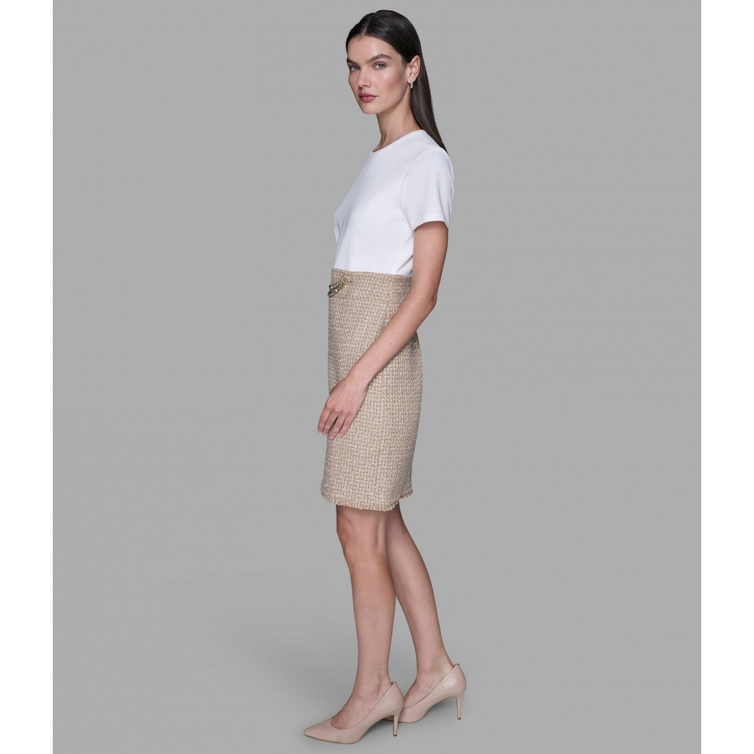 'Chain-Embellished Tweed Co-Ord Dress' für Damen