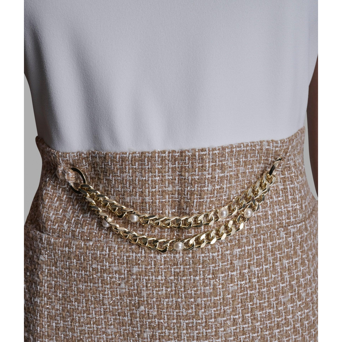 'Chain-Embellished Tweed Co-Ord Dress' für Damen
